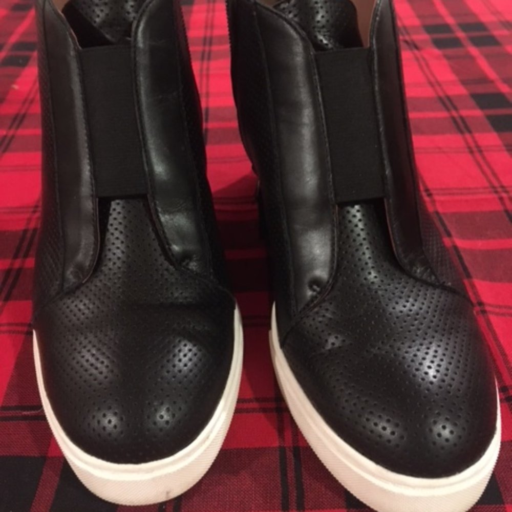 Linea Paolo Felicia Wedge Sneaker/Boots, Black, 8M